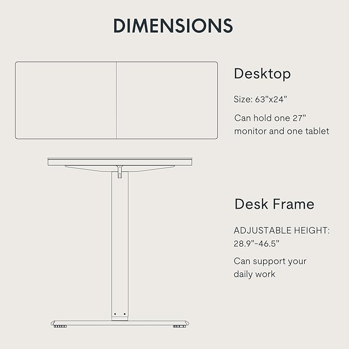 FLEXISPOT Standing Desk 63 x 24 Inch Adjustable Height Desk Home Office Computer Workstation Sit Stand Desk, White Top + White Frame-DeskLoop Office