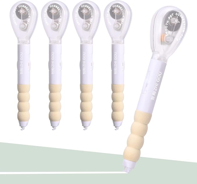 Temiary 4 Pcs White Correction Tape Pen, 19.69 ft Smooth Pull Out Tape Pens by Temiary
