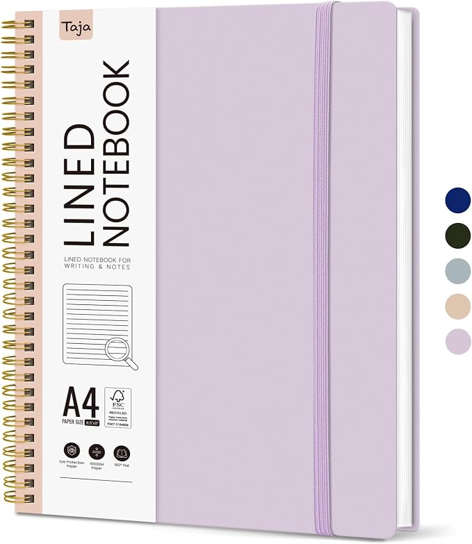 Taja Spiral Lined Notebook, 8.5"x11" Notebooks by Taja