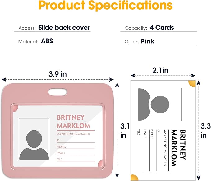 Horizontal Sliding ID Badge Holder - Image 2