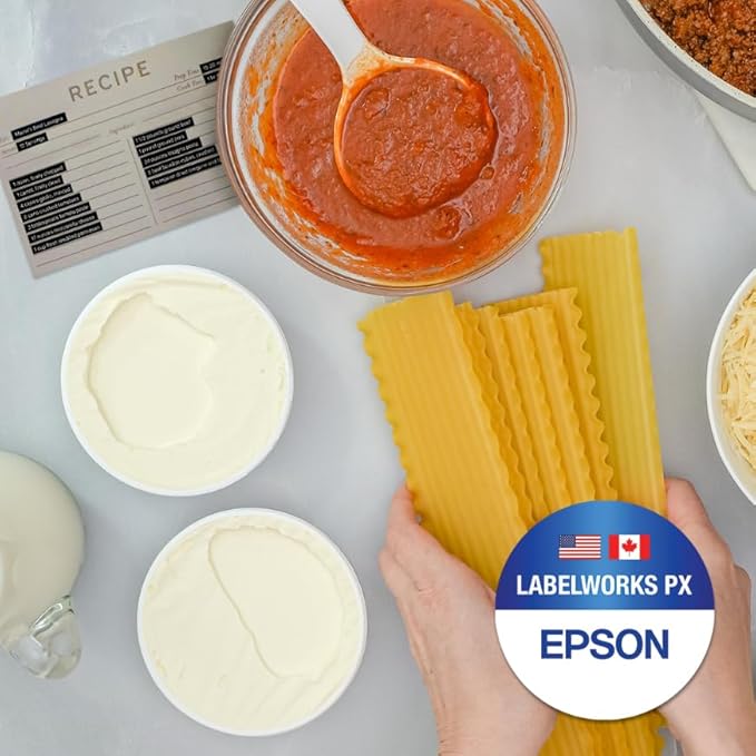 Epson LABELWORKS 224WMBPX Genuine PET (Polyester) Tape Cartridge - White on Matte Black Designer Craft Label Maker Tape - 1" (24MM) Wide, 26'-DeskLoop Office