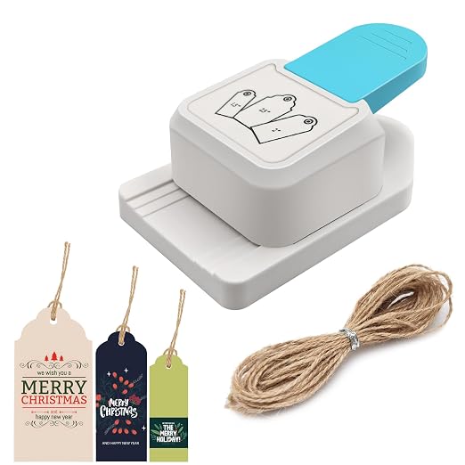 3 in 1 Craft Tag Punch Gift Tag Paper Punch，Paper Craft Tag Punch 1.5" 2" 2.5" by XHKDSYMC