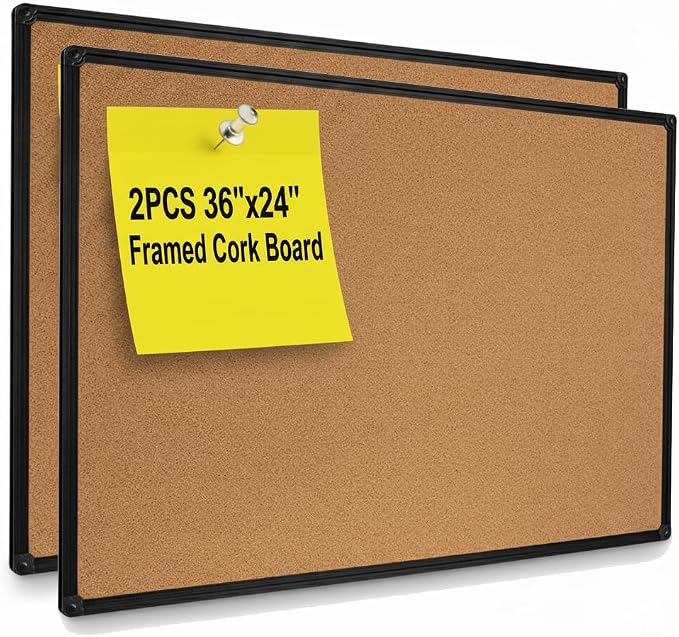 2-Pack Cork Board 36 x 24 Inch, Large Self-Healing Vision Board by DexBoard