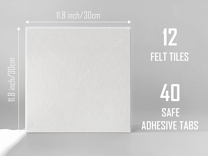 Felt Bulletin Board Tiles 12-Pack – Cork Board Alternative, Pin Board - Image 2