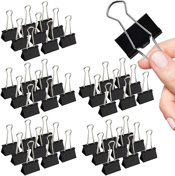 Medium Binder Clips, 144 Pack, 1-1/4 Inch, 1.25 Inch, Standard 32mm, Capacity - Image 8