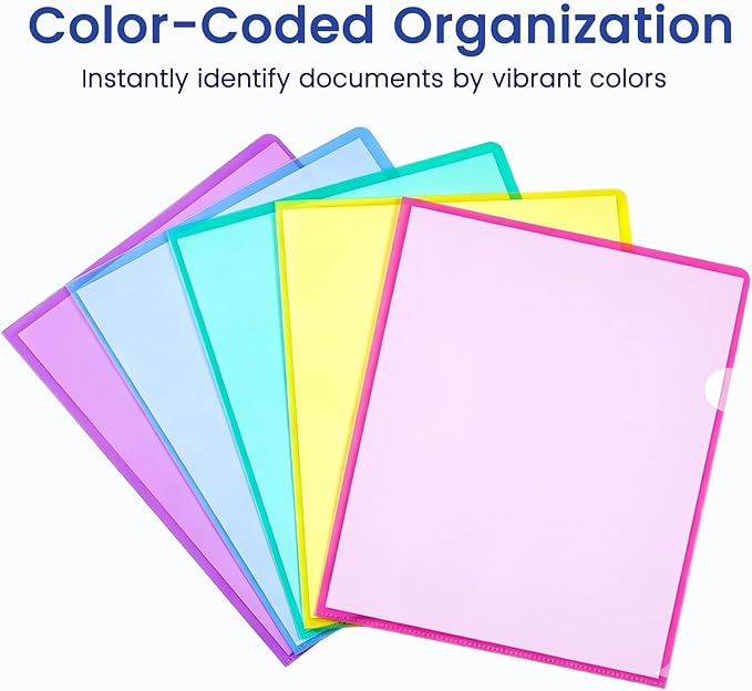 Sooez 15 Pack Clear Document Folder, Plastic Sleeves - Image 2