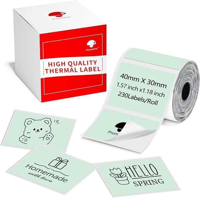 Phomemo Thermal Labels for M110/M120/M220/M150/M250/M221 Label Maker, by Phomemo