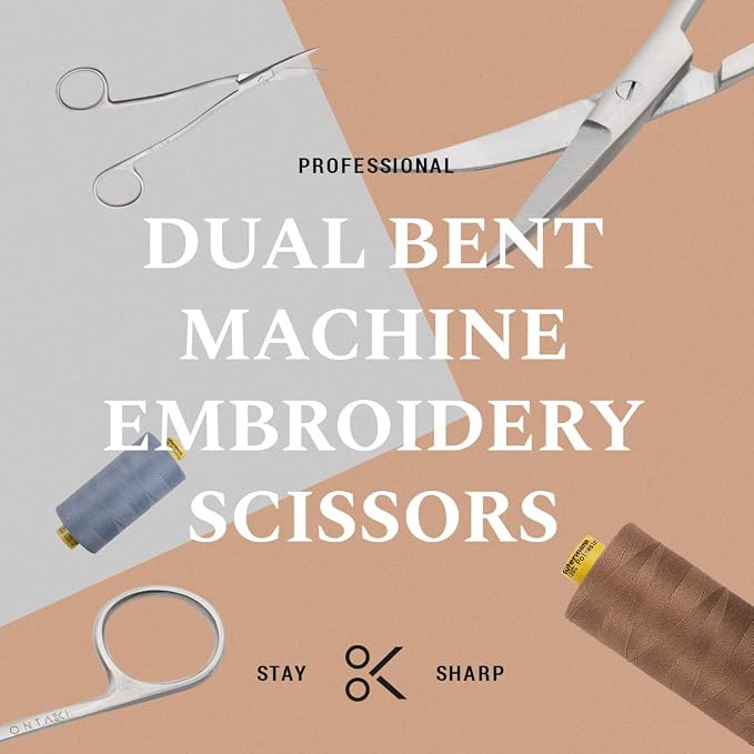 Ontaki Dual Bent Machine Embroidery Scissors - Image 2
