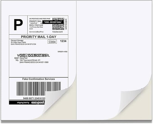 Half Sheet Laser/Ink Jet Shipping Labels UPS FedEx Address Labels by BESTEASYLABELPRINTER