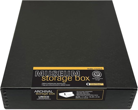 Lineco Archival 11 x 14 x 3 inches Museum Archival Storage Box, Drop Front by Lineco