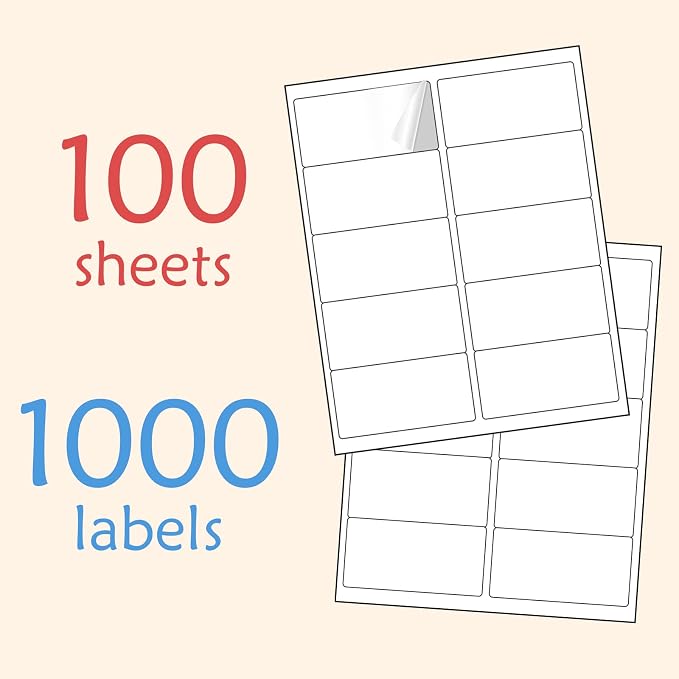 2” x 4” Shipping Mailing Labels, BESTIKER Printable White Sticker Label - Image 2
