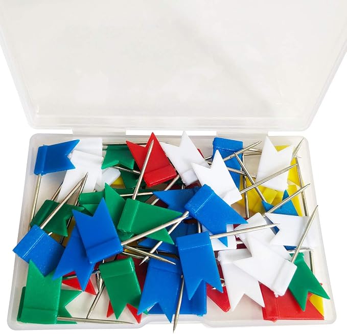60 Pieces Multi-Color Flag Travel Map Push Pins - Image 5
