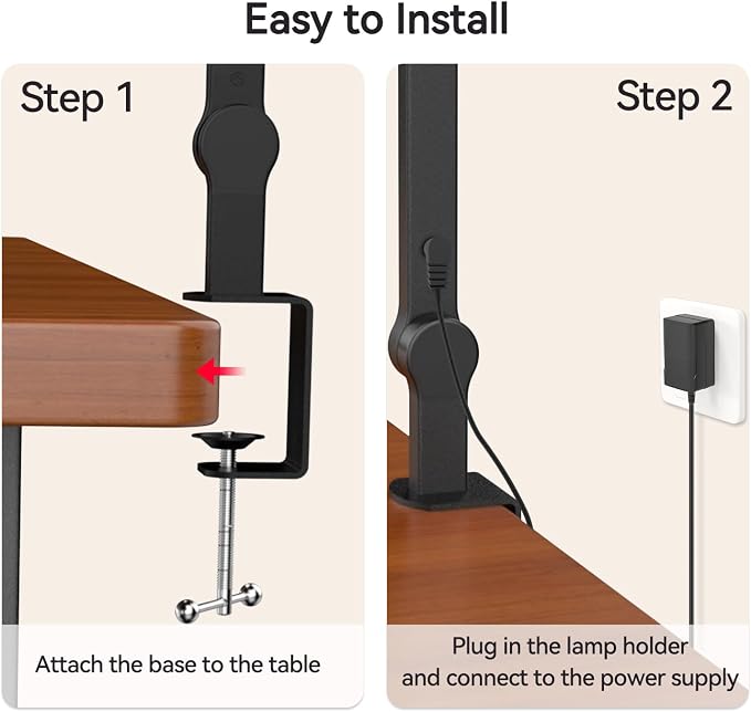 LED Architect Desk Lamp with Clamp - 24W Ultra Bright Adjustable Swing Arm Light - Image 8