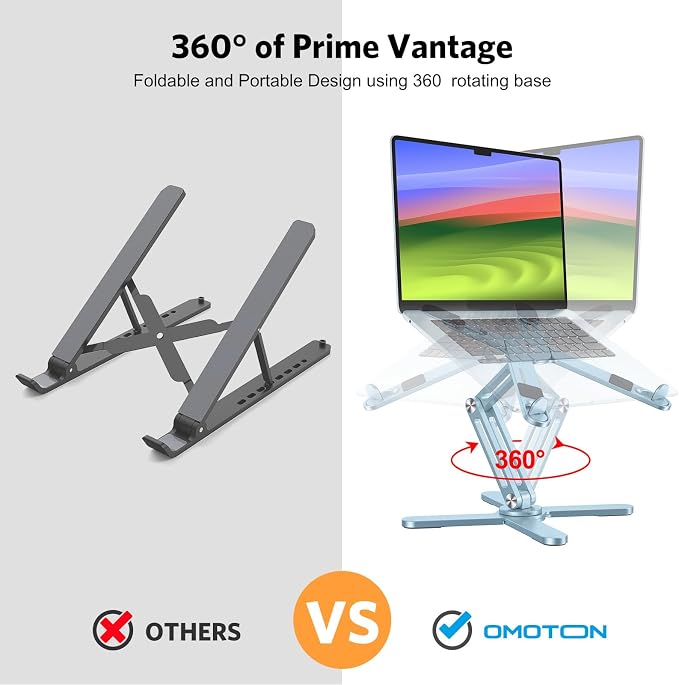 OMOTON 360° Rotating Laptop Stand Riser - Image 2