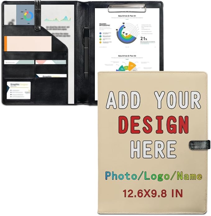 Personalized Padfolio Clipboard Folder Add Your Own Logo Text Text, Custom by LMPTOEI