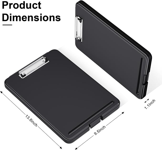 Hongri Clipboard with Storage, 8.5 x 11 Clip Board Foldable, Size 13.4 x 9.4 X - Image 2