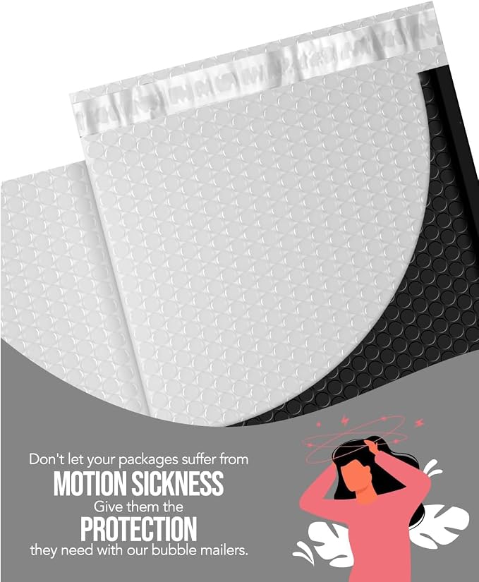 GSSUSA Black Bubble Mailers 10x13 Padded Envelopes 500 Pack Self-Seal Packaging - Image 3