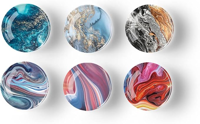 12Pcs Glass Strong Magnetic Refrigerator Magnet Fridge Sticker,Marble Crystal Fridge Magnets Decoration for Crafts,Strong Fridge Magnets for Kitchen, School,Office Whiteboard, Cabinet and Dishwasher-DeskLoop Office