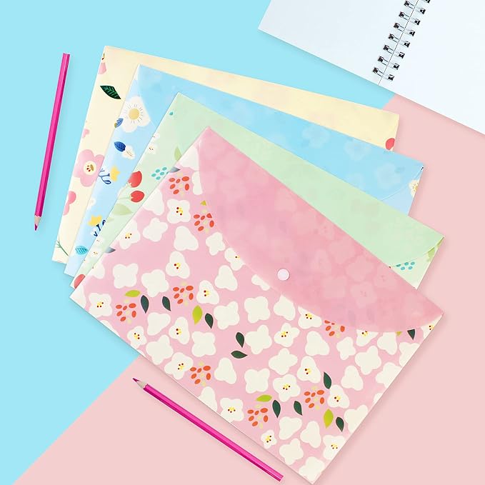 10 pcs Style Floral Printed A4 Paper Document File Folder Poly Envelopes - Image 5