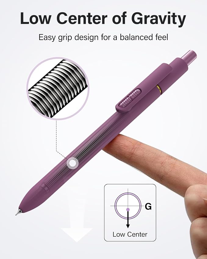 inkipen- 8 Pack Pens, Gel pens Black Ink, Fine Point, Quick-Drying Smooth - Image 6