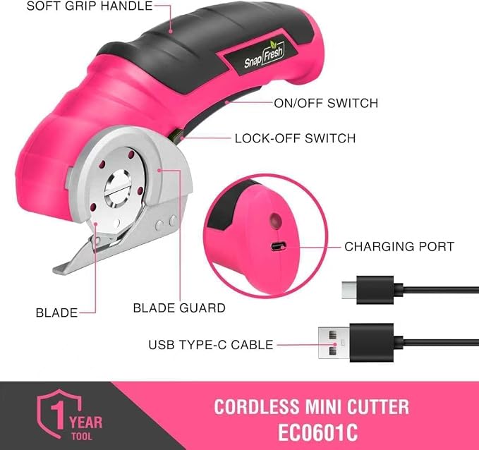 SnapFresh Cordless Electric Scissors, 4V Rechargeable Electric Box Cutter - Image 5
