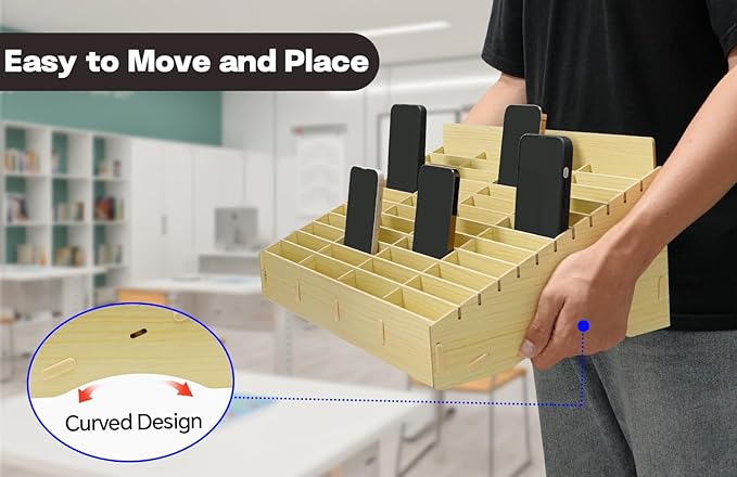 HengTianMei Wooden Desktop Storage Box Mobile Phone Management Storage Box - Image 4