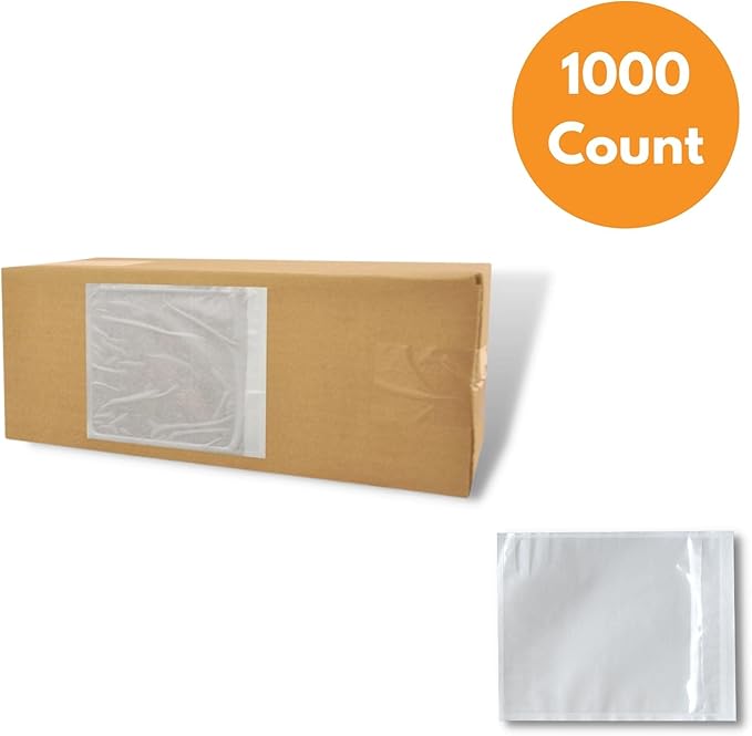 PSBM 1000 PCS 4.5 x 5.5 Inch Clear Blank Packing List Envelopes, Shipping - Image 4