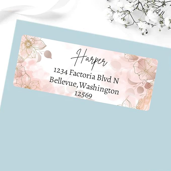 LINMAGCO Personalized Return Address Labels Gold 500 Pcs Mail Labels - Image 8