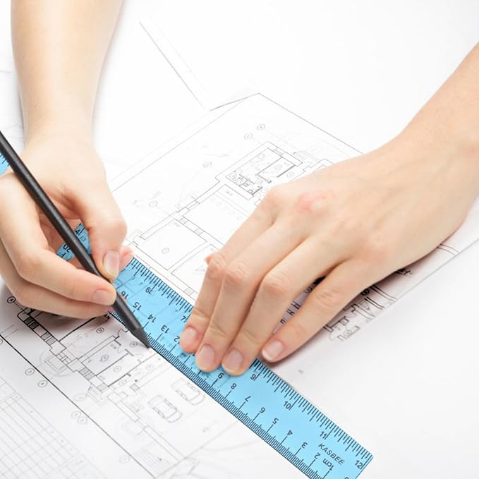 12 Inch Clear Ruler, Kids Ruler, School Ruler, Colored Plastic Rulers, in and cm - Image 9