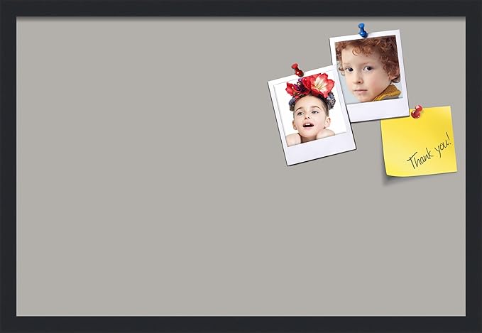 PinPix 27x18 Inch Cork Bulletin Board. This Decorative Framed Pin Board Comes with Dark Stone Design and a Satin Black Frame. Ideal for Home Office Decor or Message Board (PinPix-1808)-DeskLoop Office