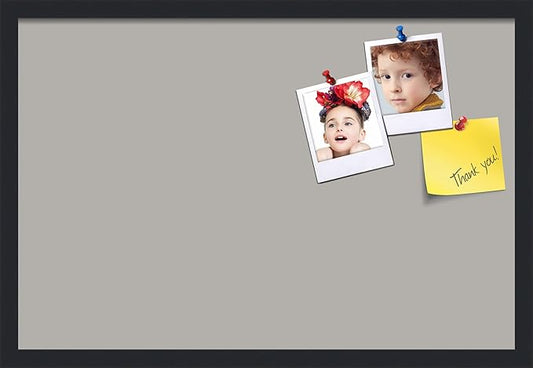 PinPix 27x18 Inch Cork Bulletin Board. This Decorative Framed Pin Board Comes with Dark Stone Design and a Satin Black Frame. Ideal for Home Office Decor or Message Board (PinPix-1808)-DeskLoop Office