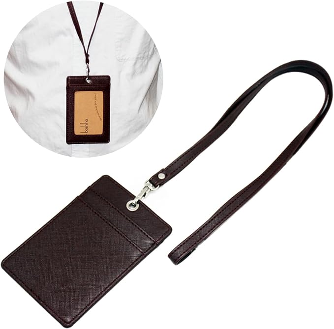 Boshiho Vertical Style Leather ID Card Badge Holder - Image 3