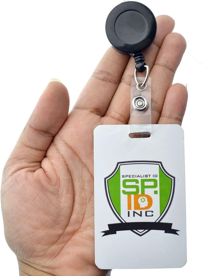 Bulk 100 Pack - Bulk Premium Black Retractable Name Badge Reels - Image 4