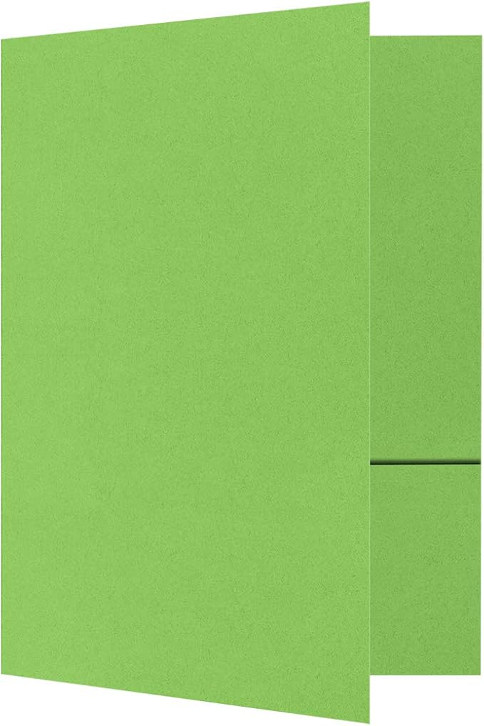 LUXPaper 9" x 12" Presentation Folders | Two Pocket | Limelight Green | 100lb. by LUXPaper