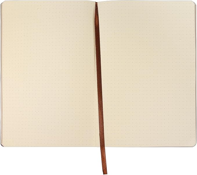 Fetinar 300 Pages Leather Dotted Journal Notebook, Softcover Leather Dotted - Image 2