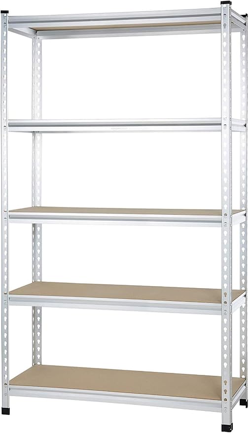 Amazon Basics 5-Tier Medium Duty Storage Shelving Single Post Press Board Shelf by AmazonBasics