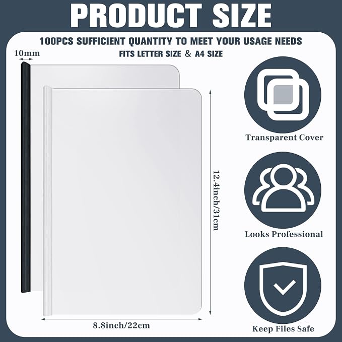 BBTO 100 Pcs Clear Report Covers - Image 2