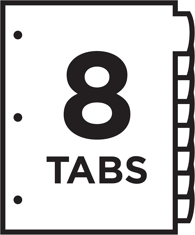 Avery Write & Erase Dividers for 3 Ring Binders, 8 Tabs per Set, Binder - Image 8