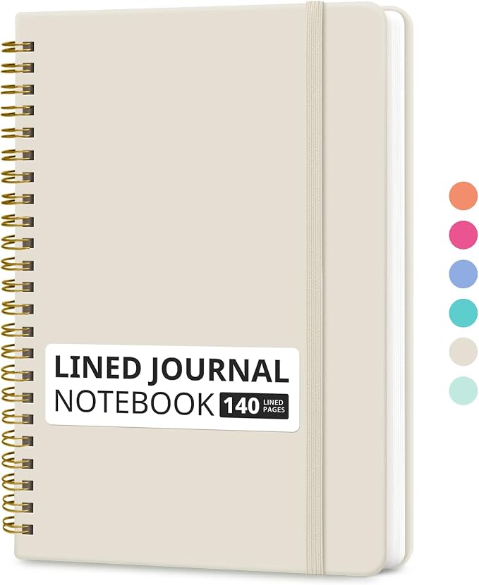 Taja Lined Spiral Journal Notebook by Taja