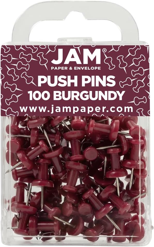 JAM PAPER Colorful Push Pins by JAMPaper