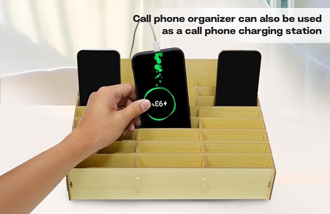 HengTianMei Wooden Desktop Storage Box Mobile Phone Management Storage Box - Image 2