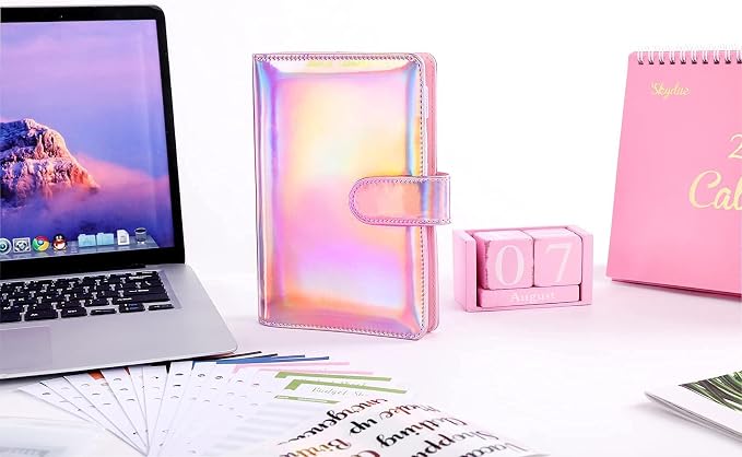 SKYDUE Budget Binder with Cash Envelopes, A6 Size, 20-Page Capacity, 8 Dividers - Image 6