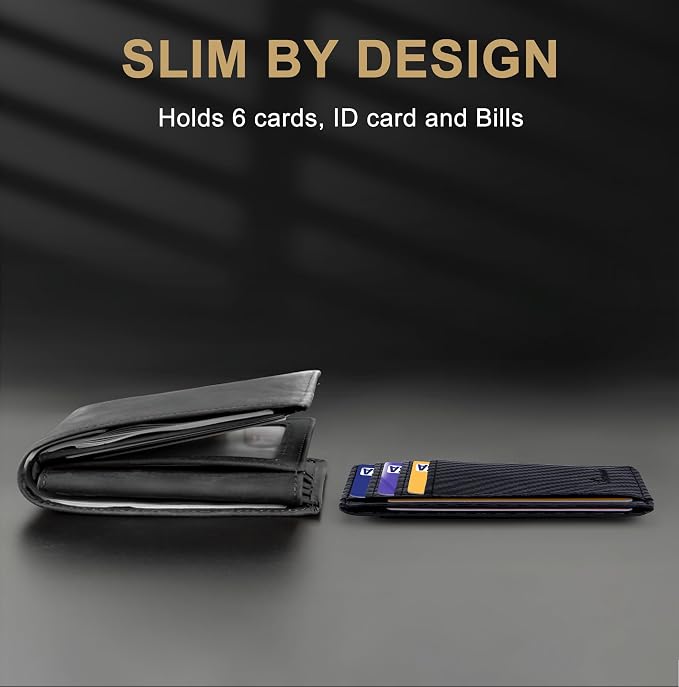Travelambo Slim Wallet Front Pocket Minimalist Leather RFID Blocking Medium Size - Image 7