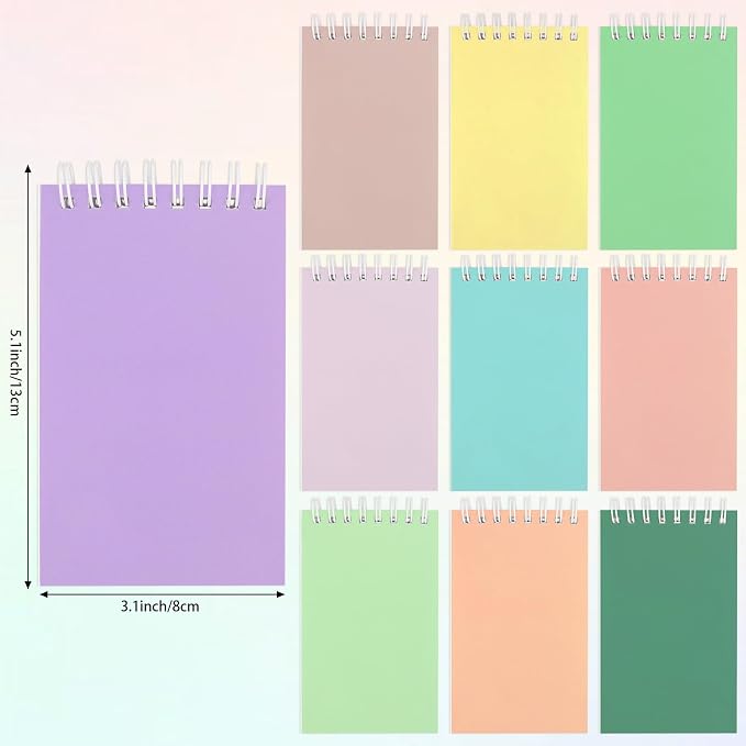Hooqict 10 Pack Pocket Notebook 3x5 Colorful Mini Notebooks Small Spiral - Image 2