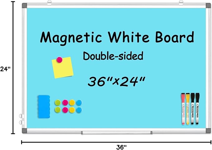 WALGLASS Magnetic Whiteboard 36"x24" Dry Erase White Board - Image 9