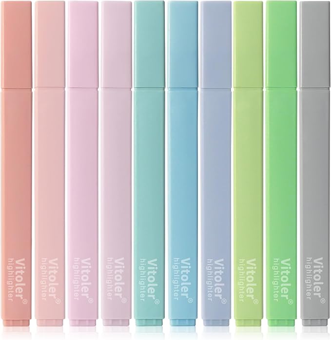 Vitoler Bible Highlighters, Aesthetic No Bleed Bible, Soft Chisel Tip, Cute by VITOLER