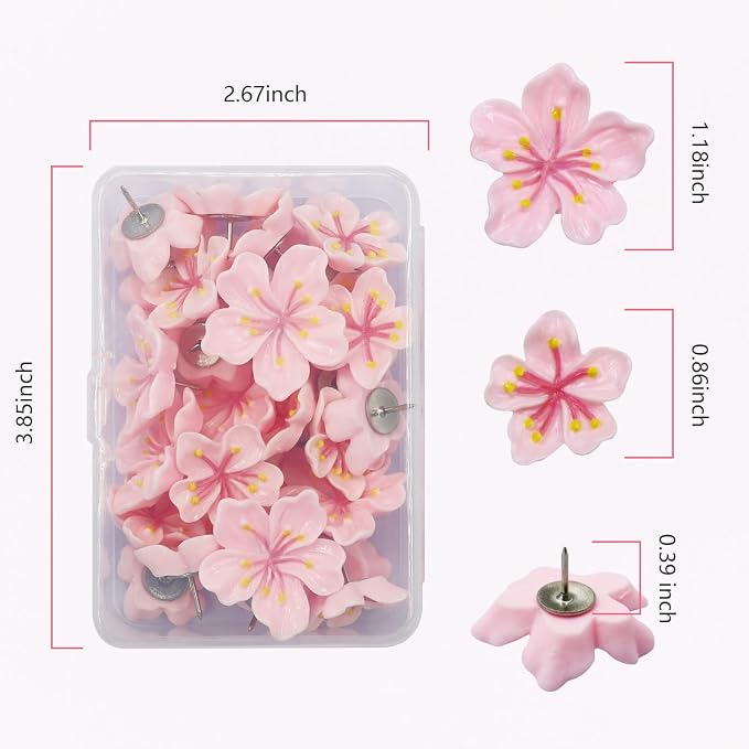LIQALU 30 Pcs Flower Push Pins Flower Thumb Tacks Decorative Push Pins - Image 6