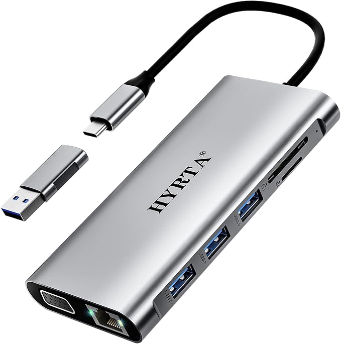 USB C Docking Station,12 in 1 Displaylink USB 3.0 to USB-C Dock Dual Monitor with HDMI,VGA,USB A 3.0,PD3.0, Laptop Docking Station for MacBook Pro&Air/M1/M2/M3/HP and More USB Ports Laptops-DeskLoop Office