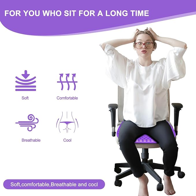 Large Gel Seat Cushion for Long Sitting - Image 6