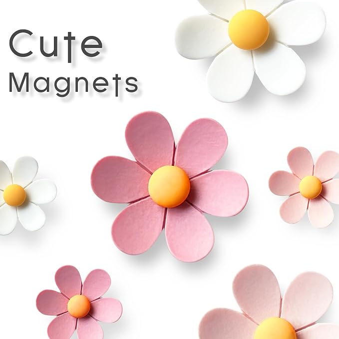 18 pcs - Cute Flower Magnet, Girl Pink Magnet - Image 3
